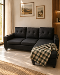 Sillón negro en L
